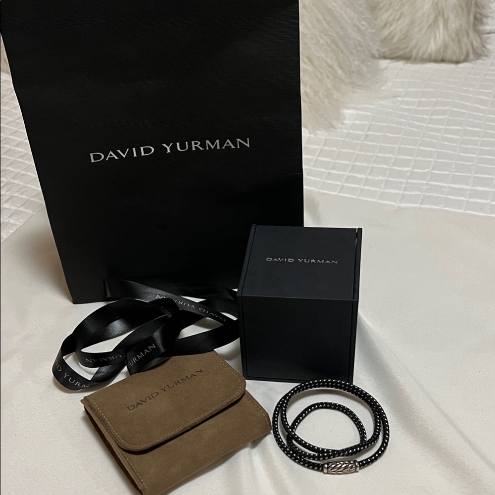 David Yurman Black and Silver Men's Bracelet
